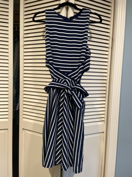 Hutch Dresses & Skirts - Hutch Women’s Navy and White Striped Tie-Waist Dress